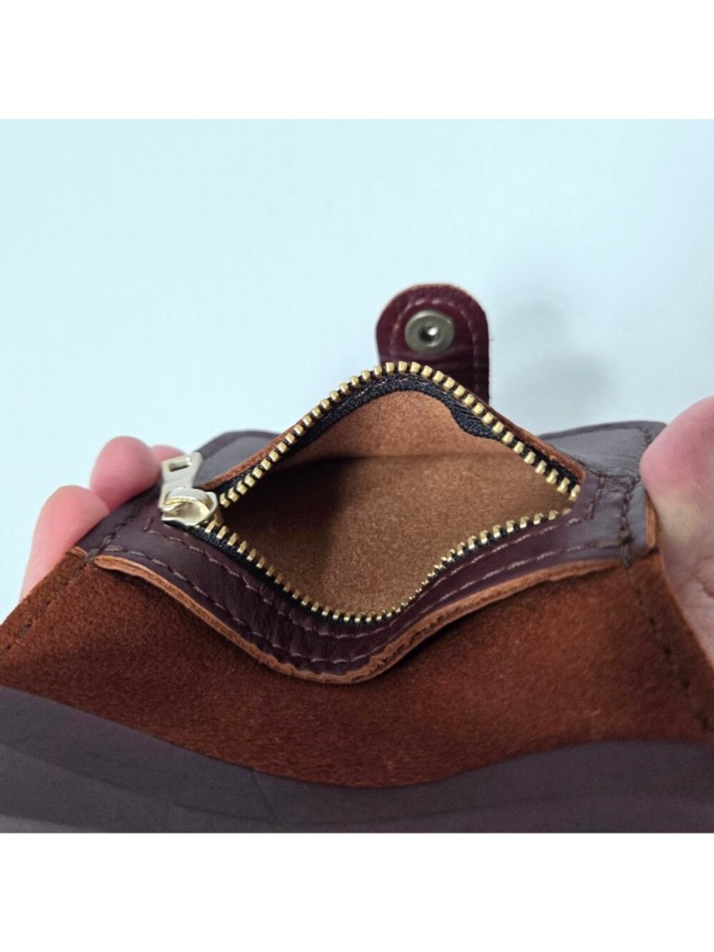 Portland Leather Goods Womens Smooth Brown Leather Mini Bifold Wallet - Picture 14 of 16
